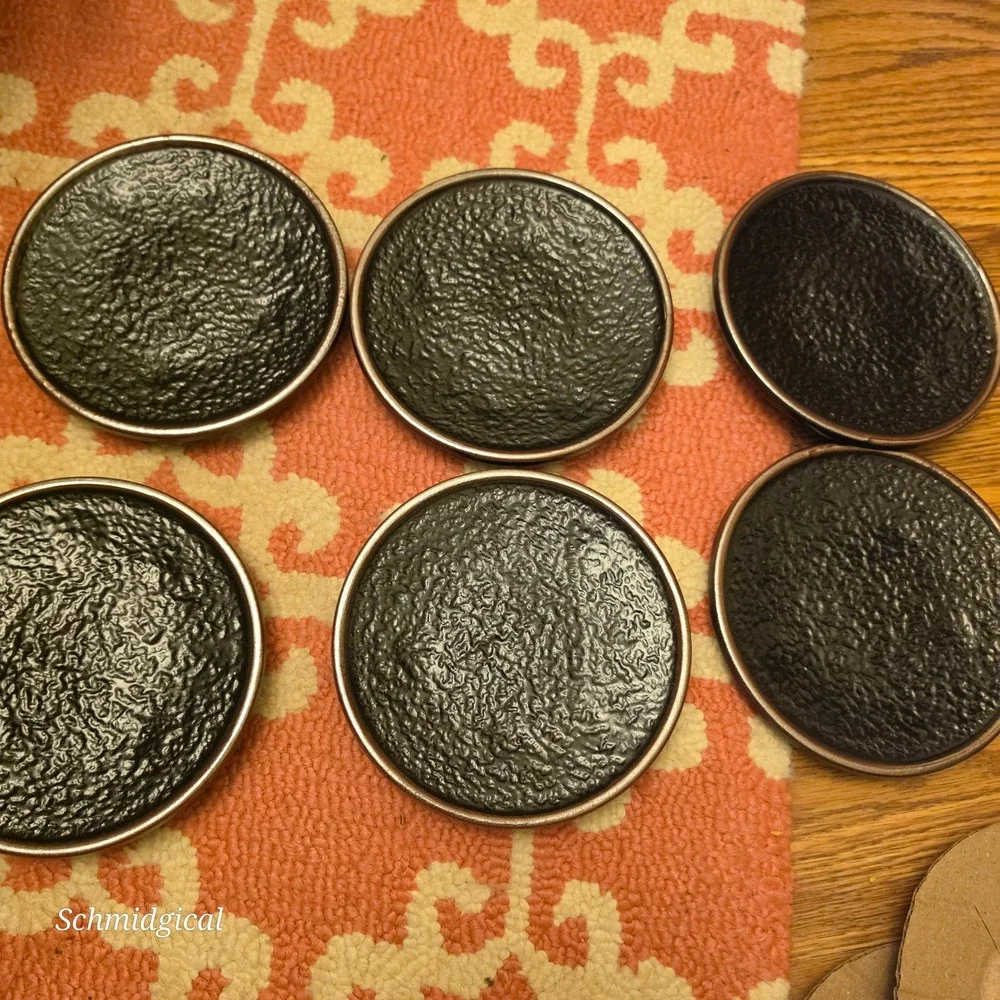 Acopa Matte Black Textured Stoneware Dessert 6